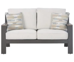 Tropicava Wood Look & Metal Cushioned Patio Loveseat