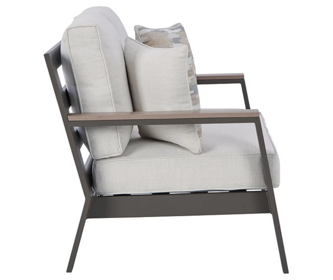 Tropicava Wood Look & Metal Cushioned Patio Loveseat 3 Tropicava Wood Look & Metal Cushioned Patio Loveseat - Image 3