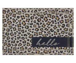 Soho "Hello" Brown Leopard Print Doormat