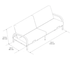 DHP Elbern Black Metal Futon With Cover -Northlight Outlet Home Store 810599700 810600181 810600182 A8 1