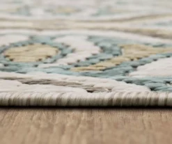 Waterside Light Gray & Turquoise Geometric Outdoor Area Rug, (5' 3" X 7.5') -Northlight Outlet Home Store 810600324 A8 4