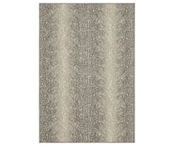 Light Gray & Tan Antelope Print Outdoor Area Rug, (4' X 5.5')