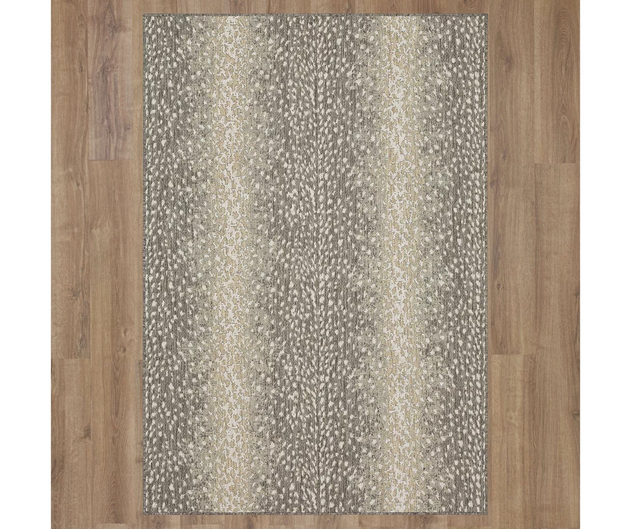 Light Gray & Tan Antelope Print Outdoor Area Rug, (4' X 5.5') 4 Light Gray & Tan Antelope Print Outdoor Area Rug, (4' X 5.5') - Image 4