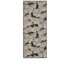 Mohawk Treasured Garden Dark Gray & White Botanical Outdoor Area Rug