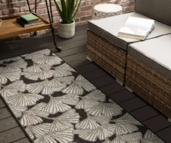 Mohawk Treasured Garden Dark Gray & White Botanical Outdoor Area Rug -Northlight Outlet Home Store 810600350 A0 3