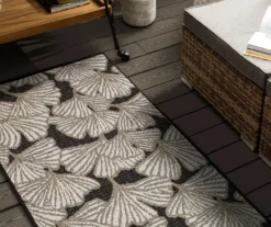Mohawk Treasured Garden Dark Gray & White Botanical Outdoor Area Rug -Northlight Outlet Home Store 810600350 A0 4