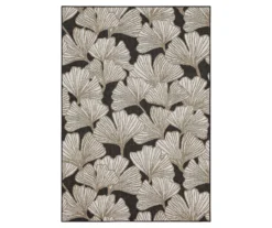 Mohawk Treasured Garden Dark Gray & White Botanical Outdoor Area Rug -Northlight Outlet Home Store 810600353 A0 1