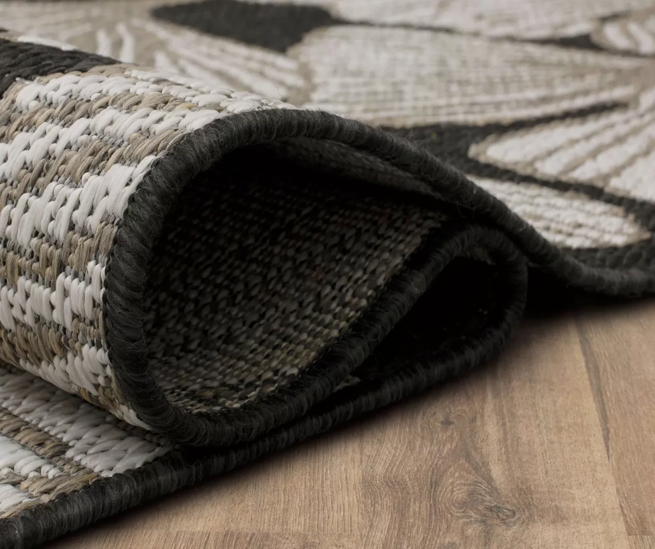 Treasured Garden Dark Gray & White Botanical Outdoor Area Rug, (8' X 10') 7 Treasured Garden Dark Gray & White Botanical Outdoor Area Rug, (8' X 10') - Image 7