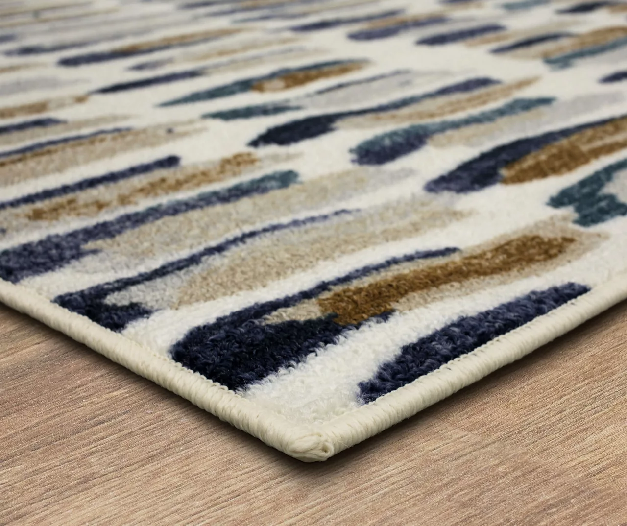 Quicksilver Blue, Brown & White Abstract Area Rug, (2' X 8') 2 Quicksilver Blue, Brown & White Abstract Area Rug, (2' X 8') - Image 2