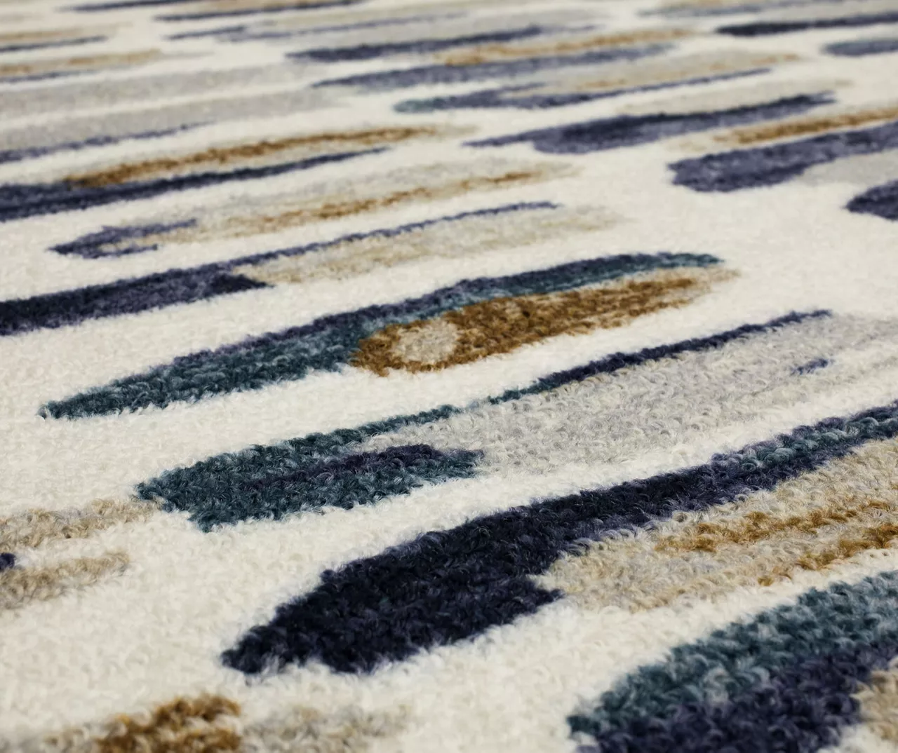 Quicksilver Blue, Brown & White Abstract Area Rug, (2' X 8') 5 Quicksilver Blue, Brown & White Abstract Area Rug, (2' X 8') - Image 5