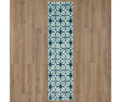 Elyzabeth Blue & White Lattice Area Rug, (2.5' X 10') -Northlight Outlet Home Store 810600981 A0 2
