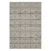 Poolside Diamond Light Gray & Turquoise Outdoor Area Rug, (2.5' X 6')