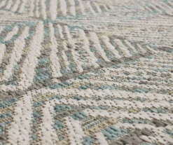 Poolside Diamond Light Gray & Turquoise Outdoor Area Rug, (2.5' X 6') -Northlight Outlet Home Store 810601183 A8 3