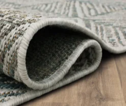 Poolside Diamond Light Gray & Turquoise Outdoor Area Rug, (2.5' X 6') -Northlight Outlet Home Store 810601183 A8 5