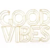 Euphoric Expression "Good Vibes" Gold Metal Wall Decor