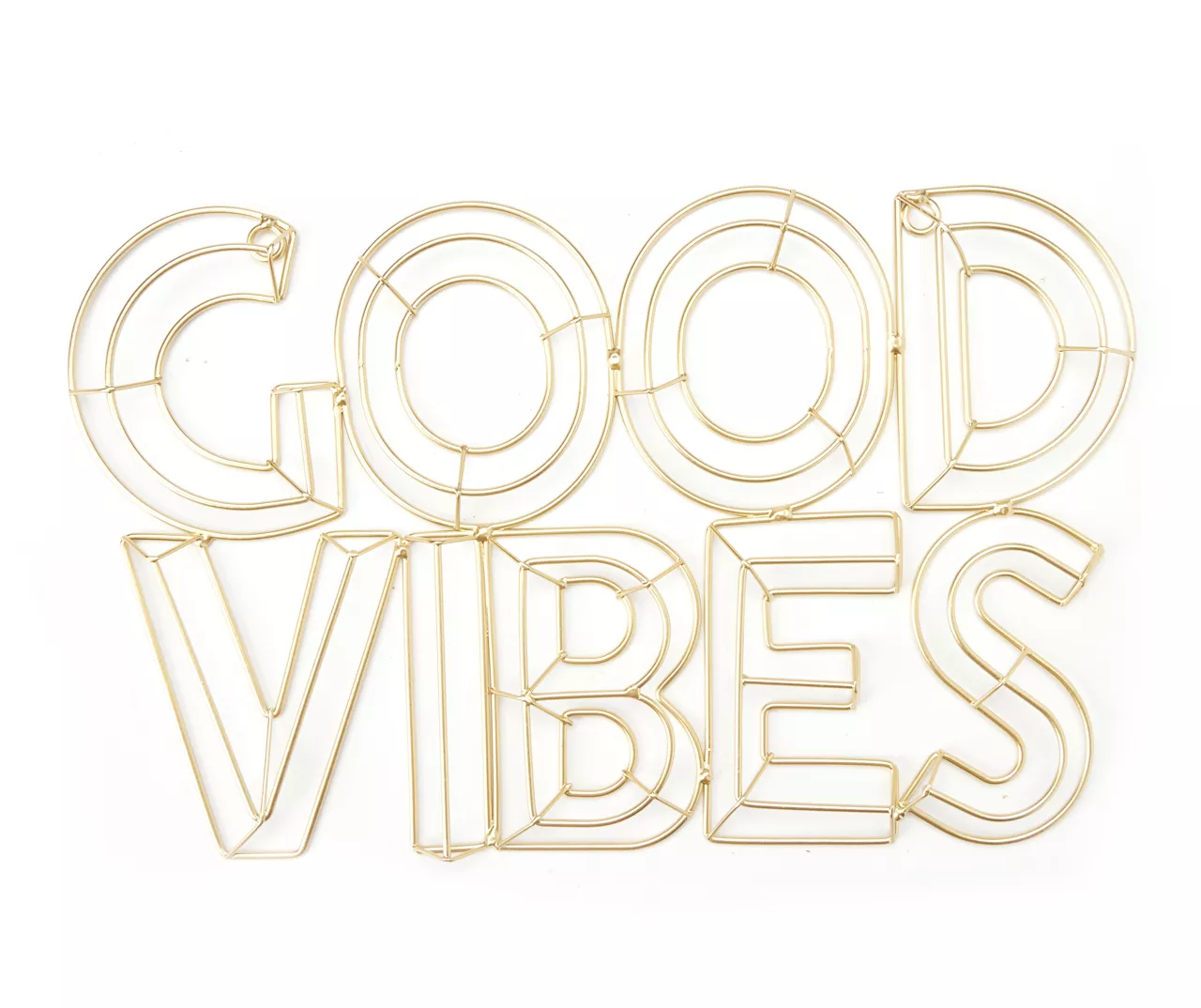 Euphoric Expression "Good Vibes" Gold Metal Wall Decor 1 Euphoric Expression "Good Vibes" Gold Metal Wall Decor