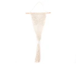 Bohemian Farmhouse Ivory Macrame Wall Plant Pocket