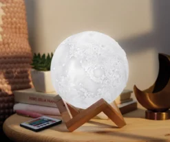 RGB LED Moon Lamp With Wood Stand -Northlight Outlet Home Store 810603441 B0 2