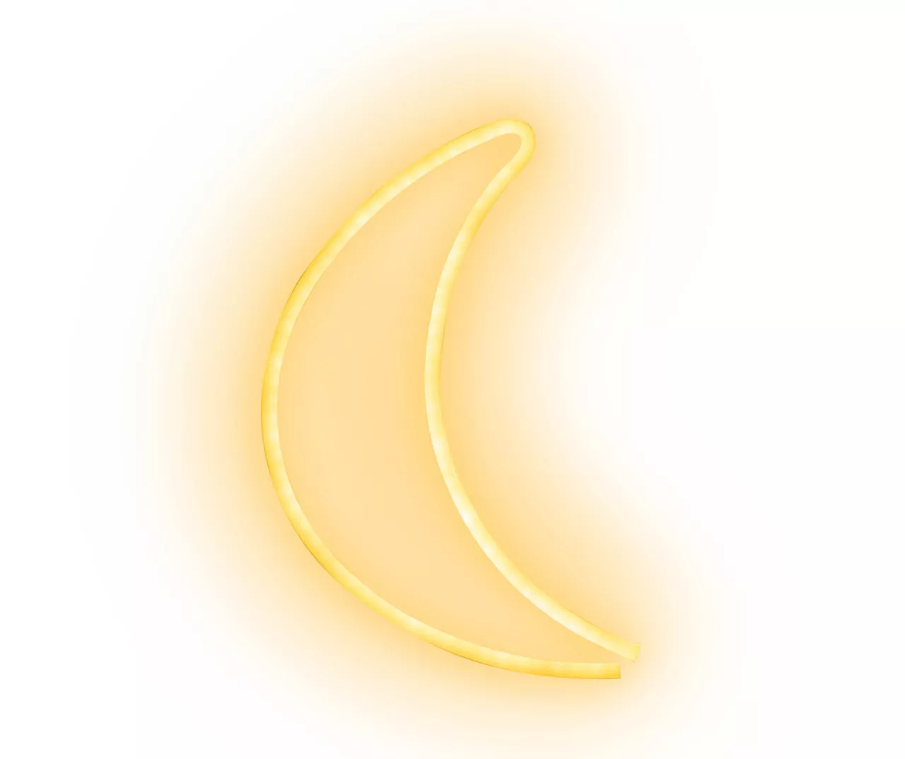 Warm White Crescent Moon LED Neon Wall Light 1 Warm White Crescent Moon LED Neon Wall Light