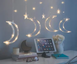 Warm White Large Moon & Stars 7-Strand LED Curtain Lights 5 Warm White Large Moon & Stars 7-Strand LED Curtain Lights -Northlight Outlet Home Store 810603461 B0 2