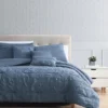 Birch Denim Blue Crinkle Texture Queen 6-Piece Comforter Set
