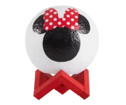 Disney Red Minnie Mouse Silhouette Multi-Color Moon Lamp