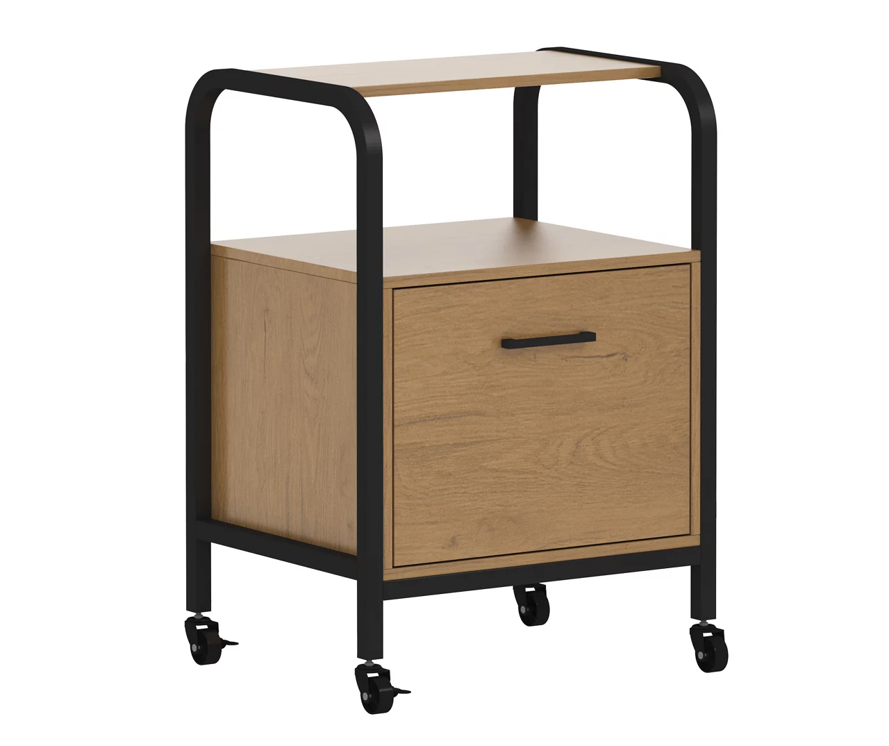 Wood & Metal File Rolling Storage Cart 1 Wood & Metal File Rolling Storage Cart