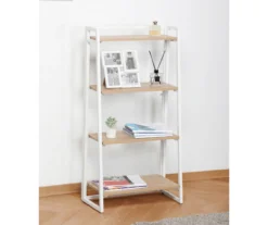 Blonde Wood Look & White 4-Tier Folding Bookcase -Northlight Outlet Home Store 810606565 A0 2