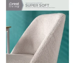 Cream Faux Wool Boucle Rolling Swivel Office Chair 17 Cream Faux Wool Boucle Rolling Swivel Office Chair -Northlight Outlet Home Store 810606674 A0 3