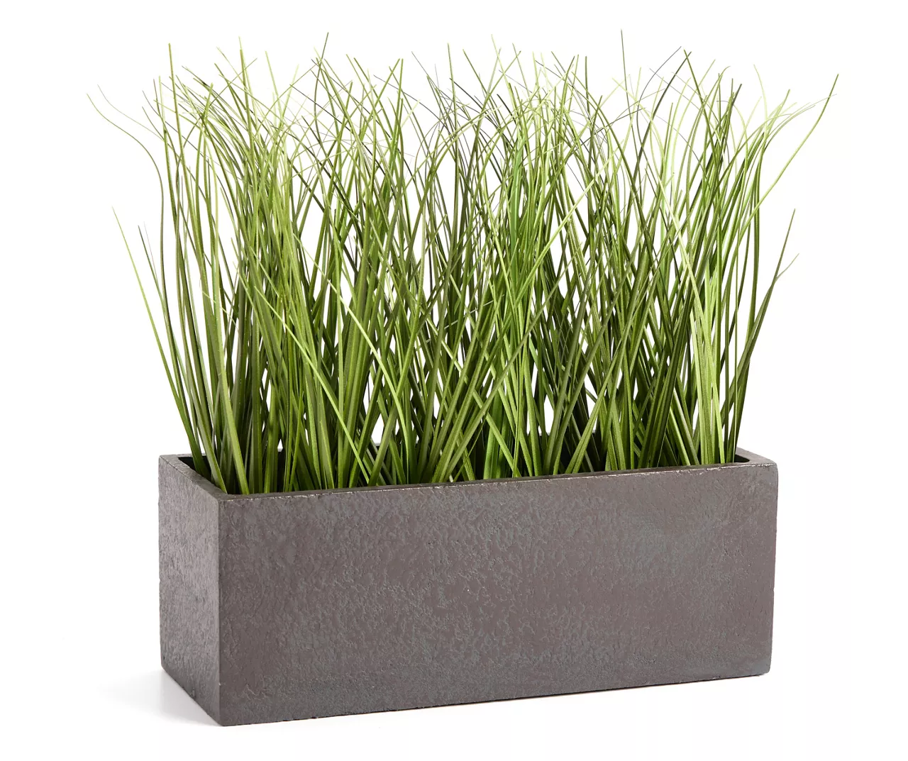 Green Artificial Grass With Dark Gray Rectangle Pot 2 Green Artificial Grass With Dark Gray Rectangle Pot - Image 2