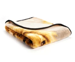 Brown Lion Raschel Throw, (50" X 60") 5 Brown Lion Raschel Throw, (50" X 60") -Northlight Outlet Home Store 810608598 A8 2