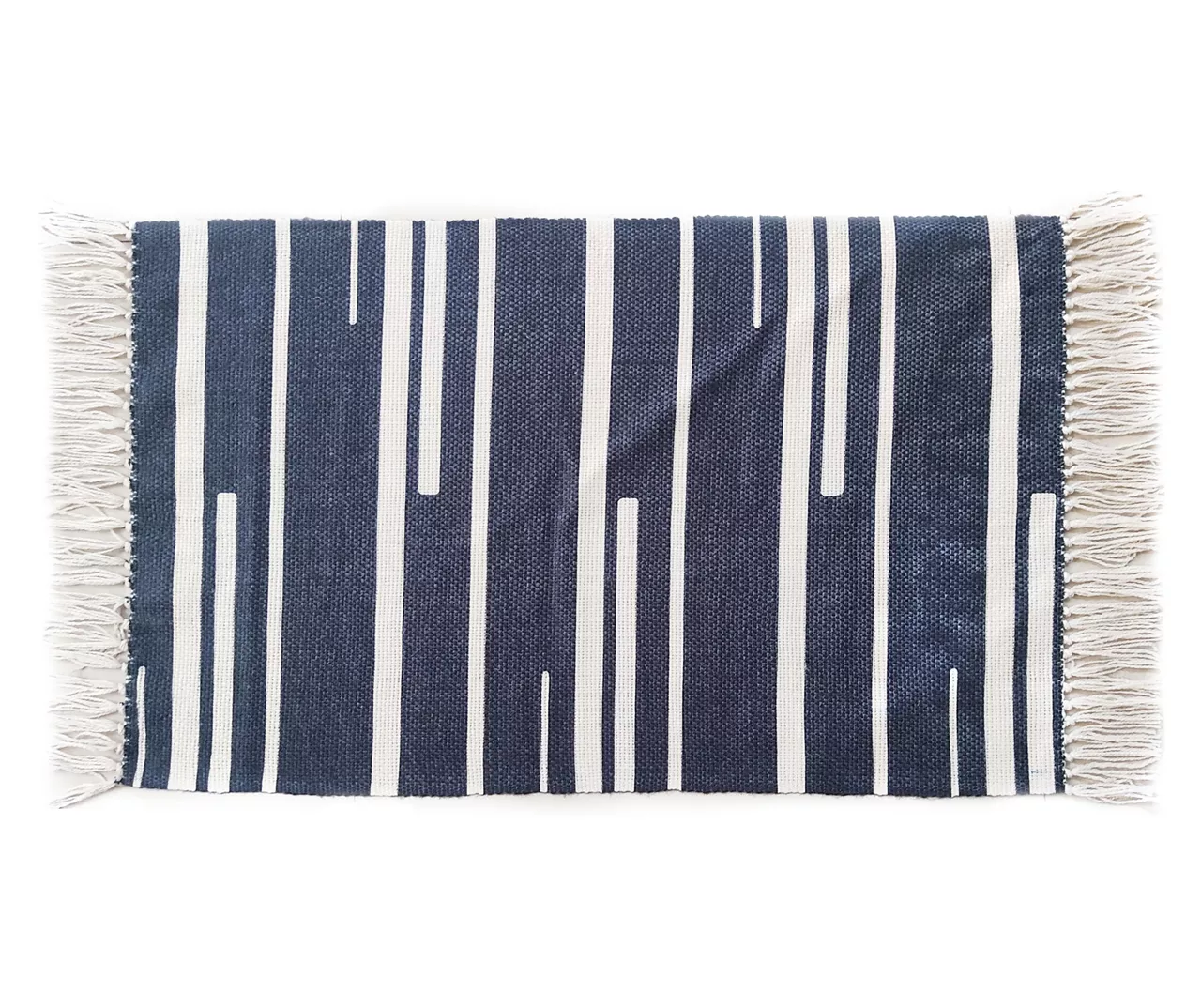 Melville Aspen White & Navy Stripe 2-Piece Layering Accent Rug & Mat Set 2 Melville Aspen White & Navy Stripe 2-Piece Layering Accent Rug & Mat Set - Image 2