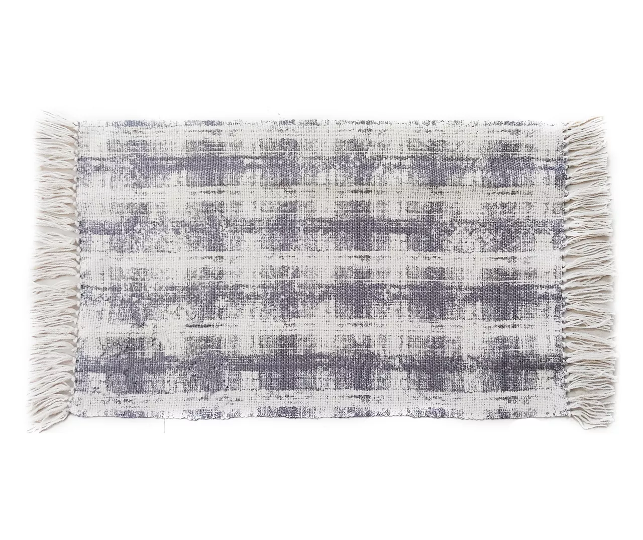 Melville Gray Distressed Plaid 2-Piece Layering Accent Rug & Mat Set 2 Melville Gray Distressed Plaid 2-Piece Layering Accent Rug & Mat Set - Image 2
