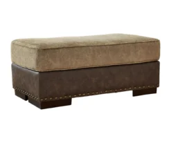 Alesbury Brown Faux Leather Ottoman -Northlight Outlet Home Store 810612254 1