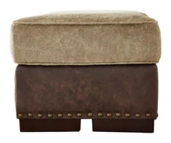 Alesbury Brown Faux Leather Ottoman -Northlight Outlet Home Store 810612254 3