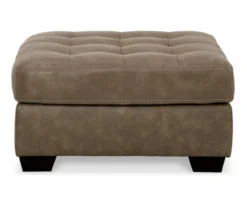 Keskin Brown Faux Leather Oversize Accent Ottoman -Northlight Outlet Home Store 810612412 2