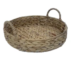 Brown Woven Round Water Hyacinth Decorative Tray, (12") -Northlight Outlet Home Store 810612686 A3 3