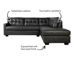 Signature Design By Ashley Battstone Steel Faux Leather Sectional -Northlight Outlet Home Store 810613200 810613201 X0 1 1