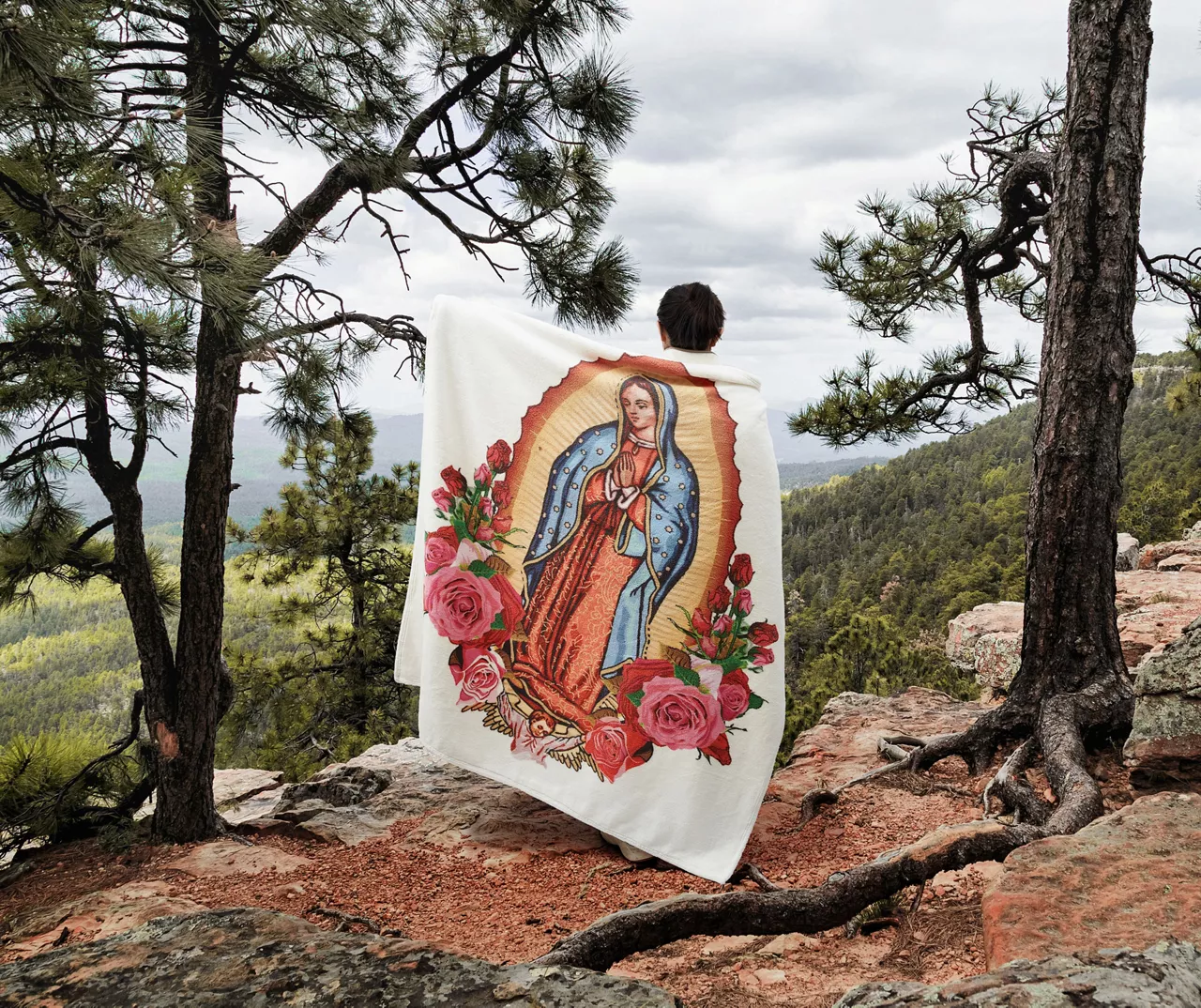White & Red Our Lady Of Guadalupe Fleece Raschel Throw, (50" X 60") 4 White & Red Our Lady Of Guadalupe Fleece Raschel Throw, (50" X 60") - Image 4