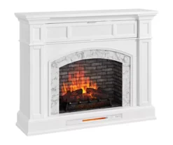 62" White Marble Grand Electric Fireplace Console -Northlight Outlet Home Store 810617766 A0 2