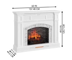 62" White Marble Grand Electric Fireplace Console -Northlight Outlet Home Store 810617766 A6