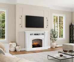 62" White Marble Grand Electric Fireplace Console -Northlight Outlet Home Store 810617766 B0 3