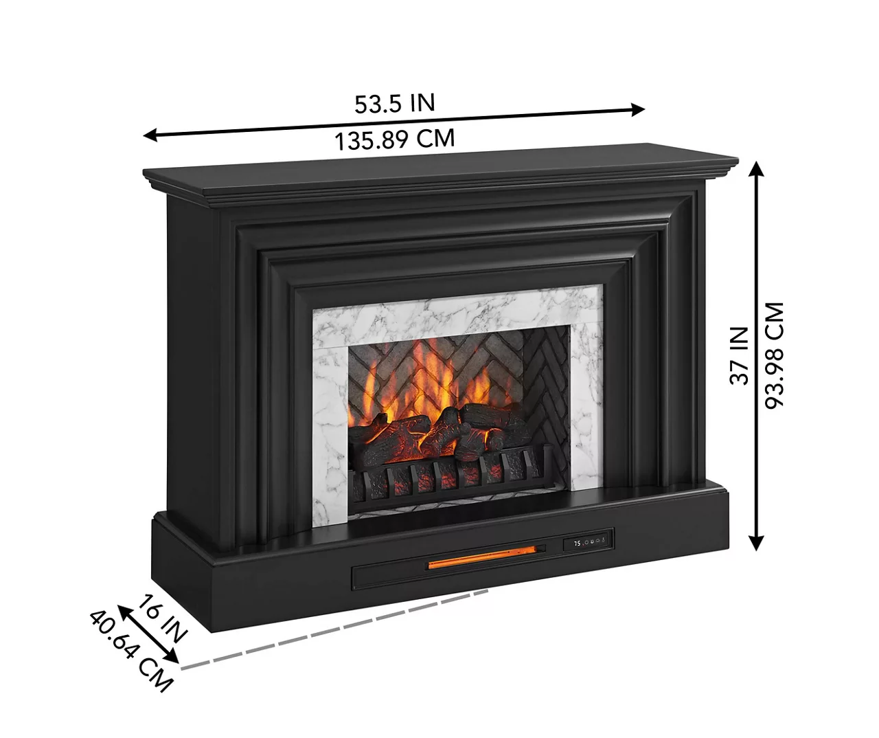 53.5" Black Petite Grand Electric Fireplace Console 12 53.5" Black Petite Grand Electric Fireplace Console - Image 12