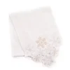 Frosted Forest White Embroidered Cutout Snowflake Table Runner