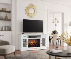 60" White 2-Door Electric Fireplace Console -Northlight Outlet Home Store 810618088 B0 3