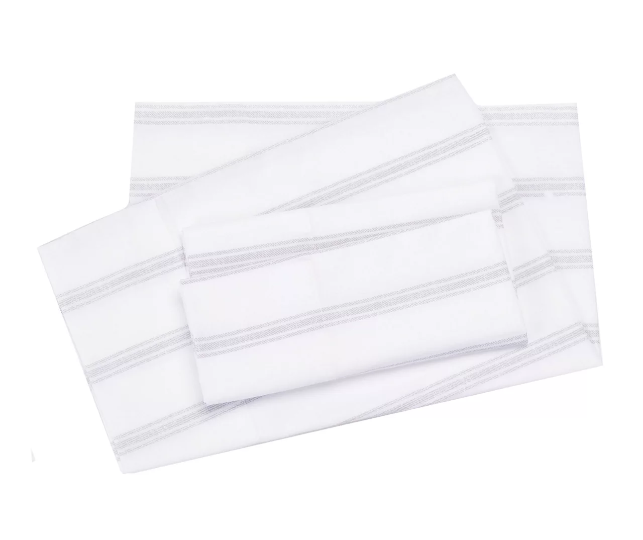 White & Gray Stripe Queen 4-Piece Sheet Set 1 White & Gray Stripe Queen 4-Piece Sheet Set