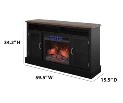 59.5" Black CoolGlow Electric Fireplace & Fan Console -Northlight Outlet Home Store 810620259 A6