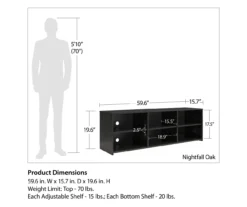 60" Capstan Black Oak TV Stand -Northlight Outlet Home Store 810621023 A0 5