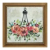 Floral Chandelier Framed Canvas Art, (16" X 16")