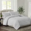 Light Gray Crinkle-Texture King 4-Piece Comforter Set